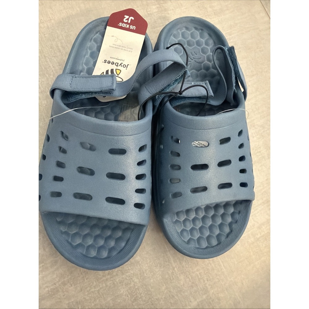 Joybees Kids Active Trekking Slide Sandals Steel Blue Size J2 UK J1 EU 32.5